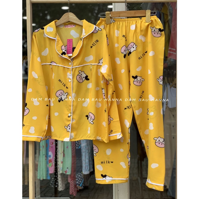[TẶNG QUÀ] Đồ cho mẹ bầu và  sau sinh đồ dài có khóa cho bé ty có size 80kg vải lụa cotton cao cấp thoáng mát