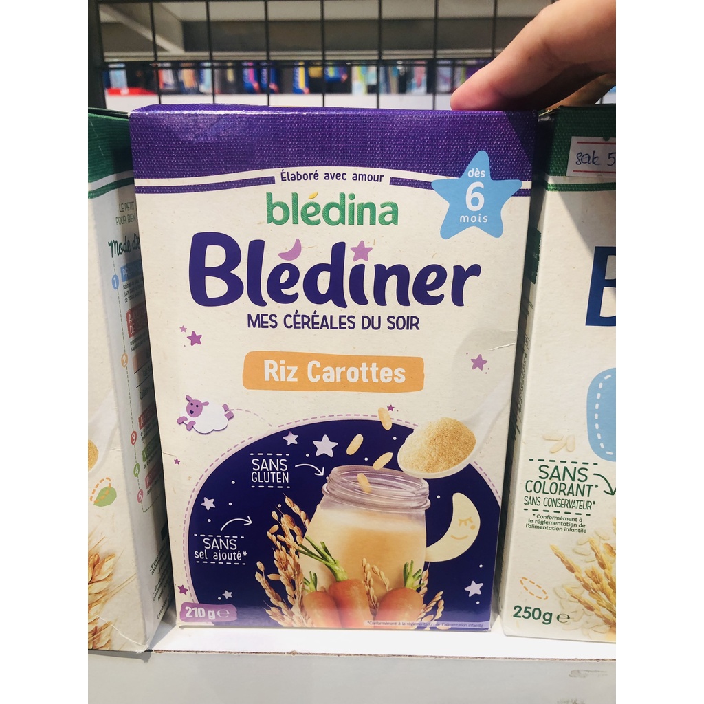 Bột pha sữa ban đêm vị gạo-cà rốt Bledina trẻ từ 6 tháng tuổi date 05.2023