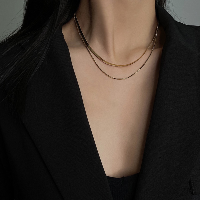 Vòng cổ Mặt Xương Rắn Phong Cách Hip Hop Đơn Giản