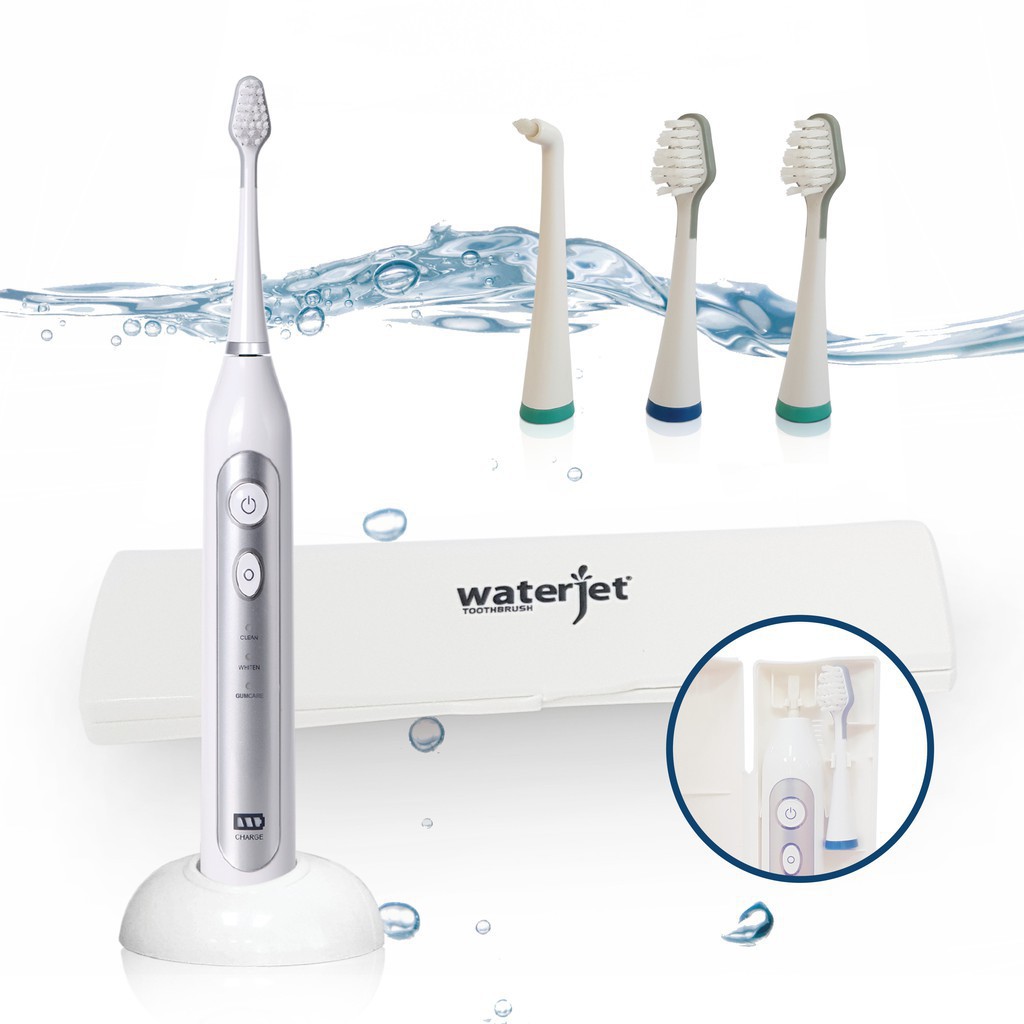 Set 2 đầu bàn chải điện thay thế bàn chải sóng âm WaterJet Sonic Toothbrush
