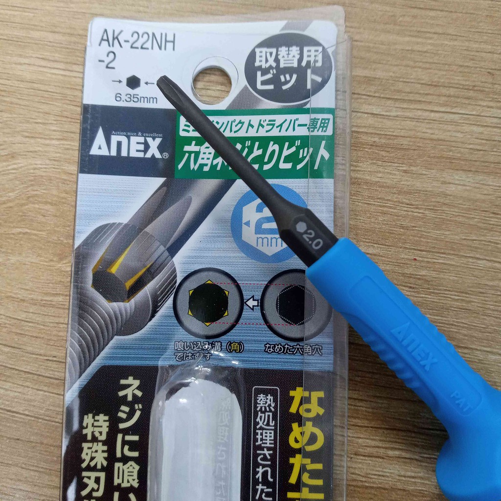 Mũi vít tháo vít lục giác gỉ Anex Nhật Bản AK-22NH-2