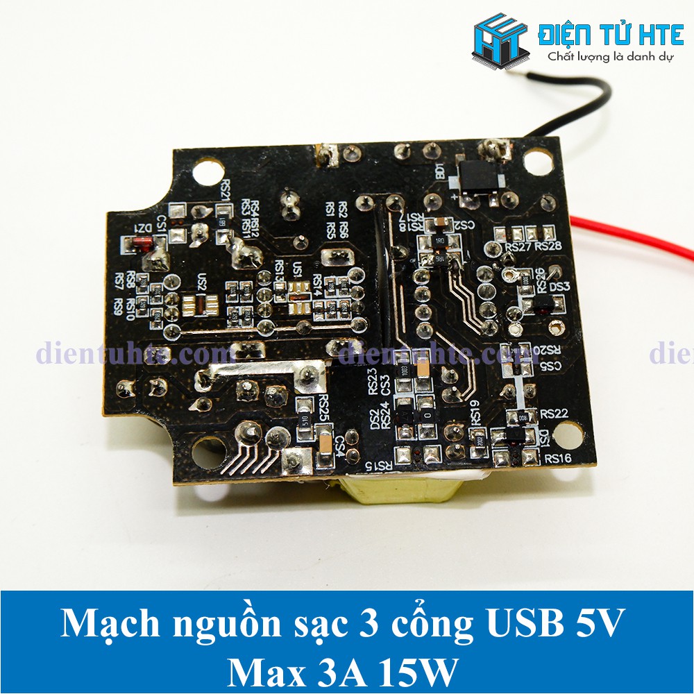 Board nguồn sạc 3 cổng USB 5V max 3A 15W