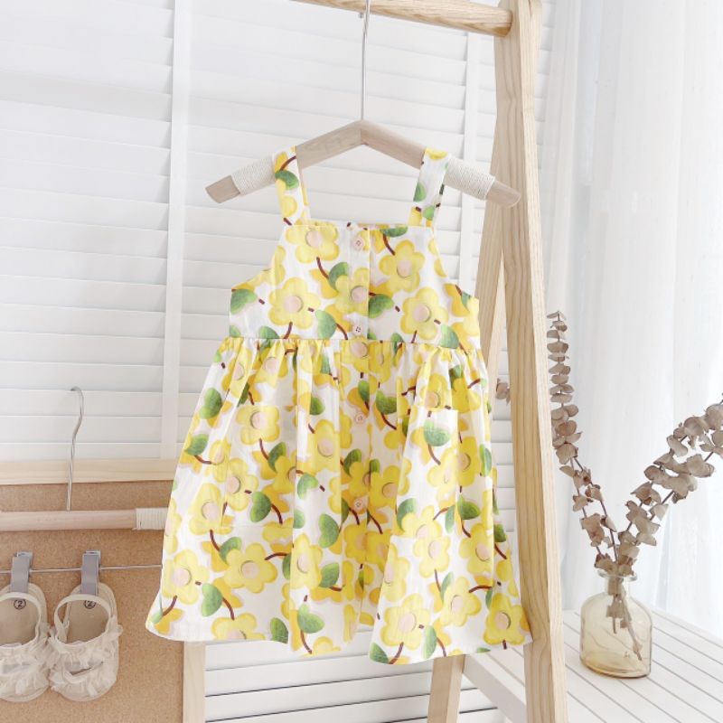 11-34kg Váy 2 dây hoa bản to mozikid xinh yêu cho bé