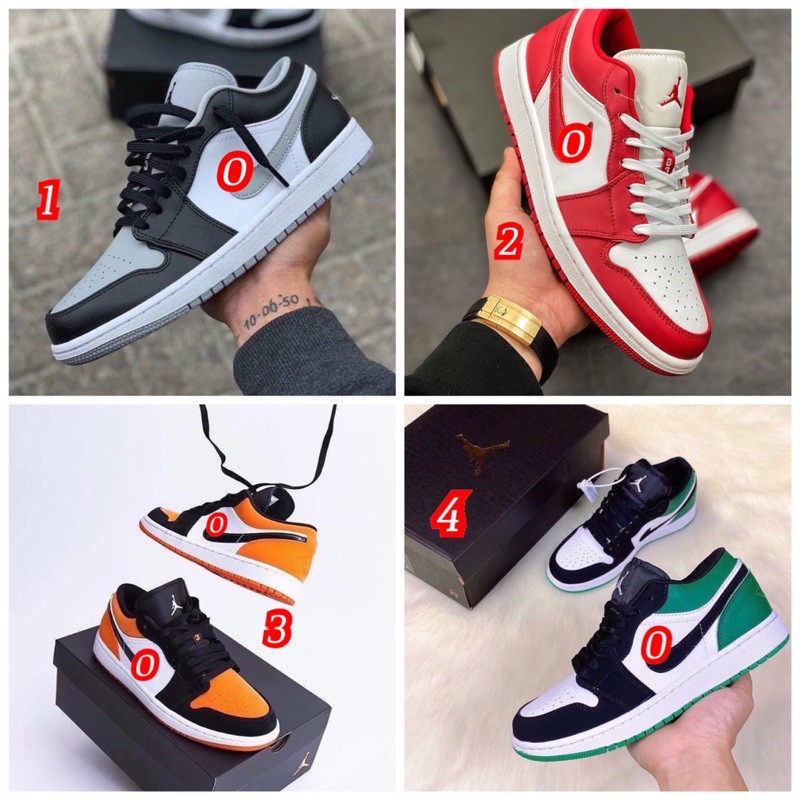 (ẢNH THẬT+VIDEO) giầy sneaker Air Jordan 1 Low 4 mầu hót hit