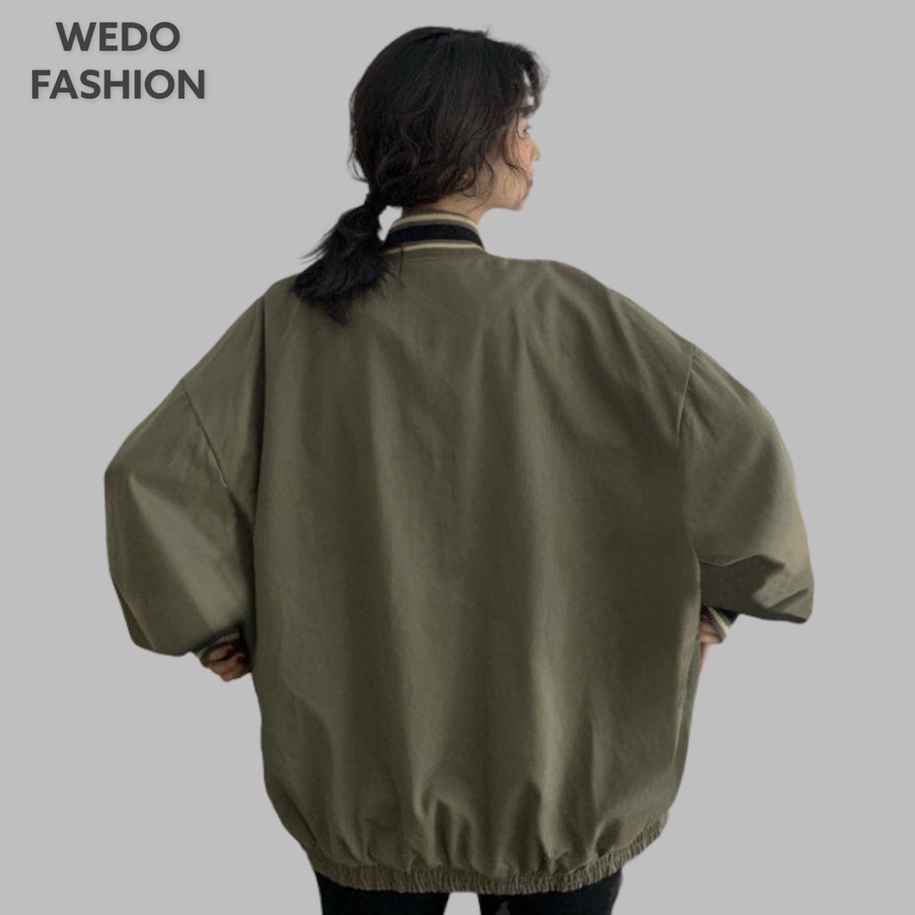 Áo khoác bomber nữ 5426, vải dù mero hai lớp cao cấp, kiểu dáng bóng chày phong cách năng động cá tính WEDO