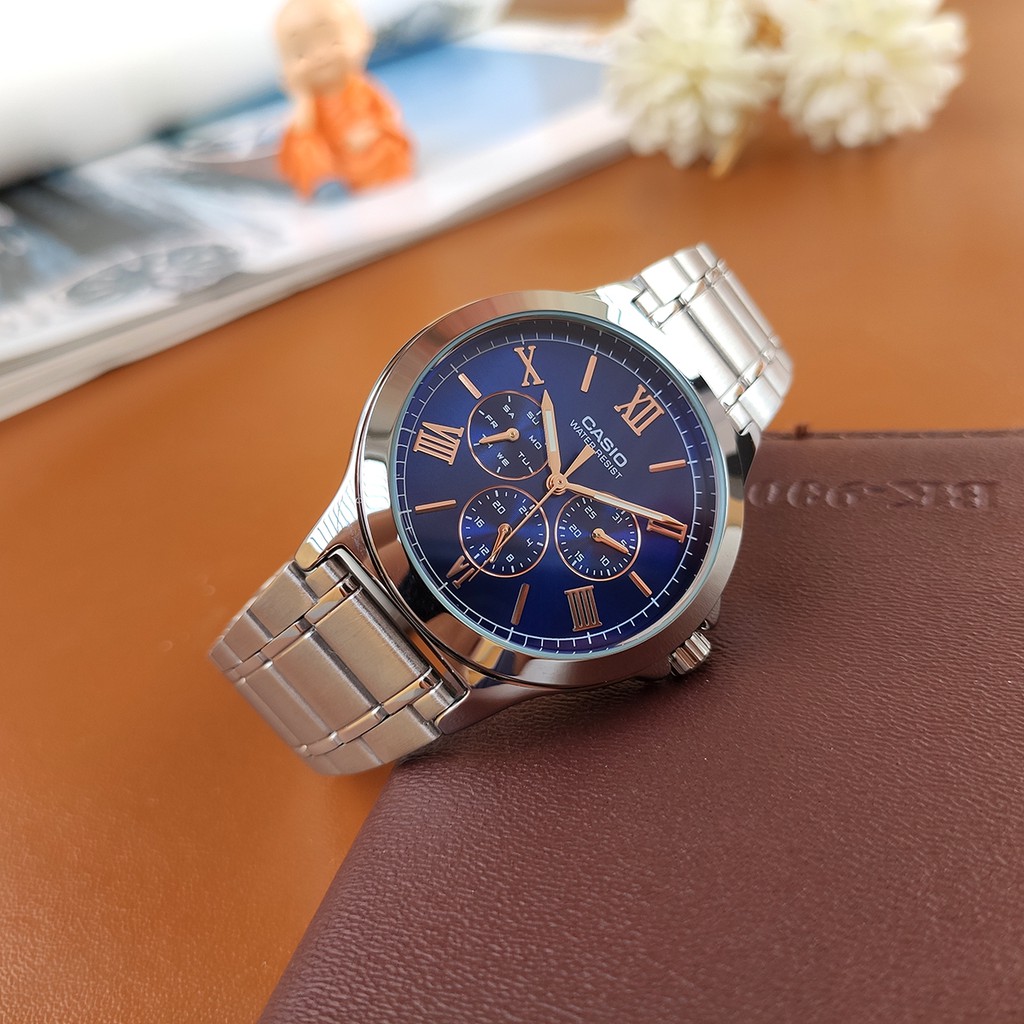 Đồng hồ nam Casio MTP-V300D-2A 💖𝐅𝐑𝐄𝐄𝐒𝐇𝐈𝐏💖 Đồng hồ CASIO MTP-V300D-2AUDF Chính hãng mặt xanh dây thép | BigBuy360 - bigbuy360.vn