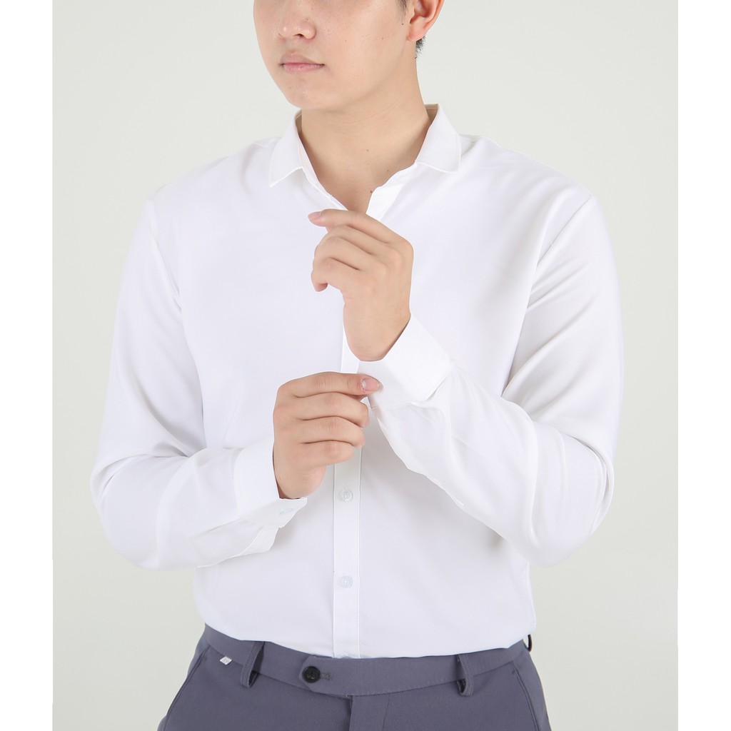 Áo sơ mi nam KOJIBA dài tay, dáng trơn vải đẹp không nhăn
