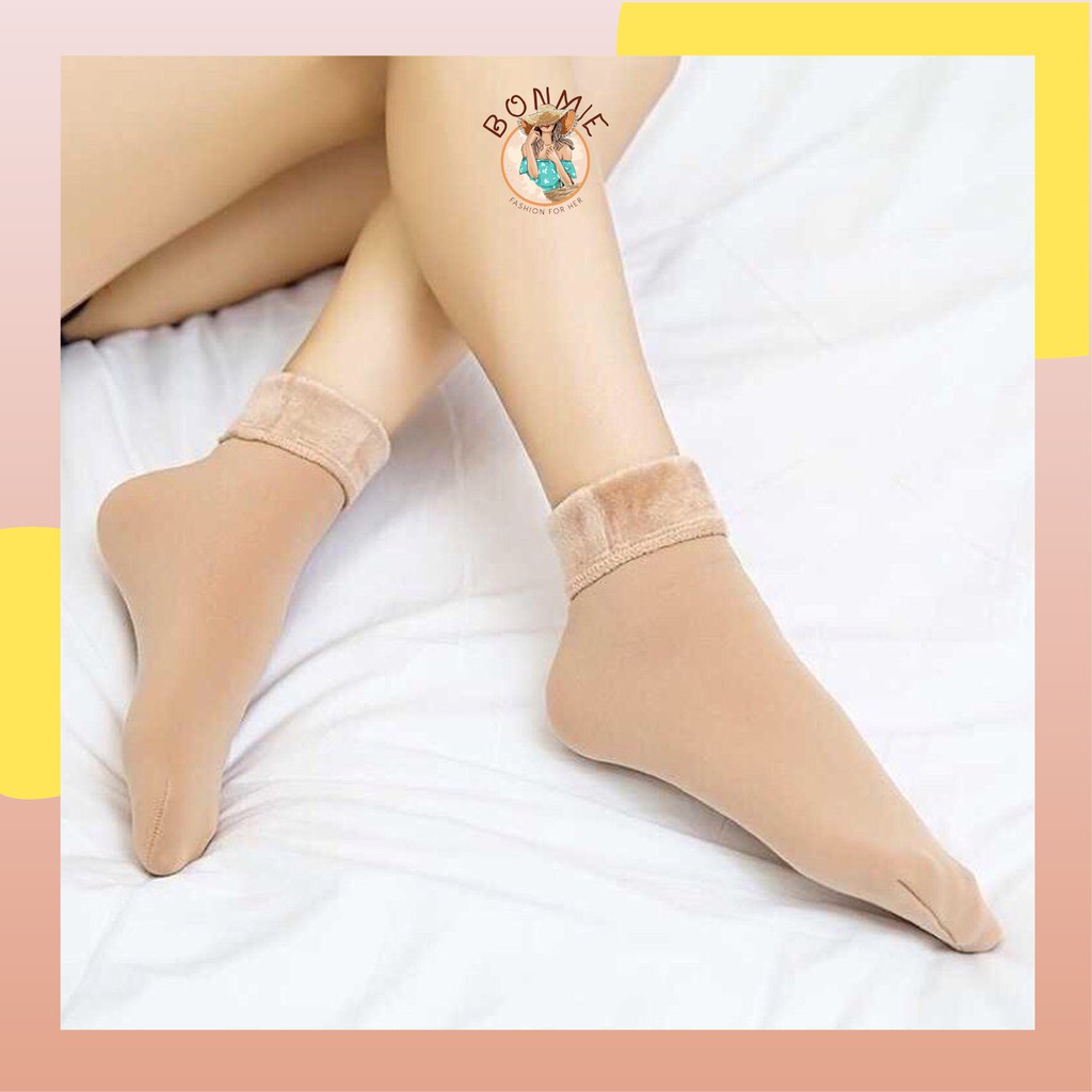 Tất lót lông cừu dành cho nữ siêu ấm giữ nhiệt; T28 - BONMIE