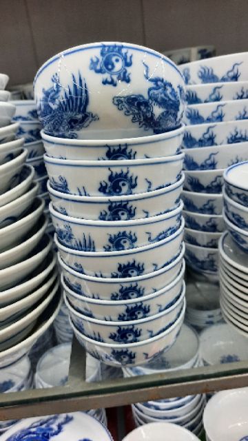 Bát cơm thờ cúng vẽ rồng phượng Bát Tràng