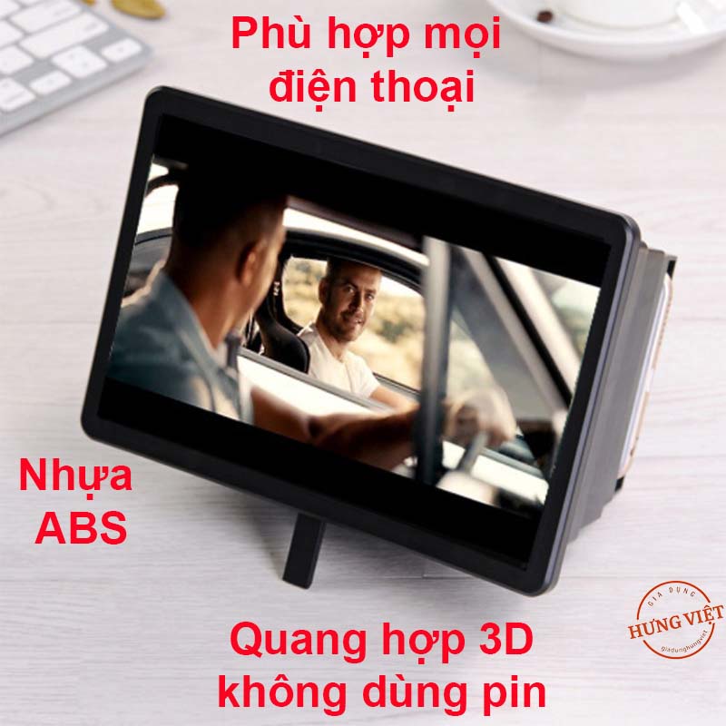 Kính 3D phóng to màn hình điện thoại smartphone giúp giảm mỏi mắt khi xem phim, video, clip [KÍNH PHÓNG ĐẠI]