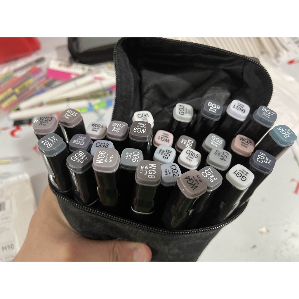 Set 30 Bút Đánh Dấu Hai Đầu Màu Xám Trung Tính
