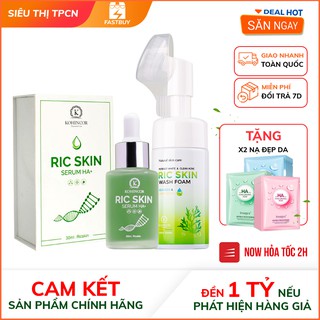 Combo Serum Ric Skin Và Sữa Rửa Mặt Ric Foam [Tặng 4 mặt nạ Hàn Quốc]