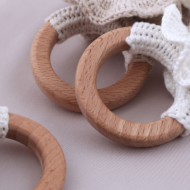 Vòng Đeo Tay Lục Lạc Đan Len Cotton Mềm Mại Giúp Bé Mọc Răng