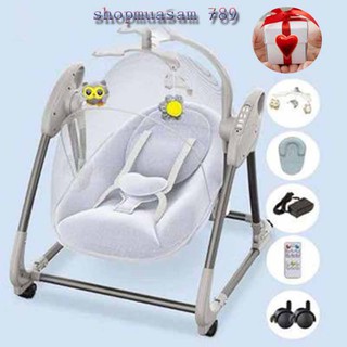 Nôi điện cho bé ,nôi điện xích đu đa năng cho bé tặng kèm dàn đồ chơi  shopmuasam789