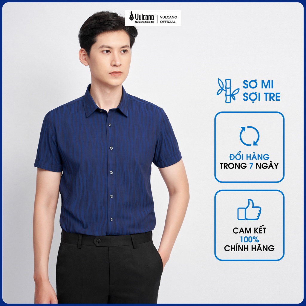 Áo sơ mi ngắn tay Vulcano 0622 vải Gracell bột gỗ tự nhiên thoáng mát