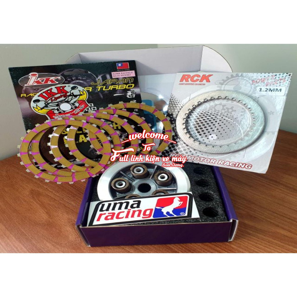 Combo nồi Uma Racing 5 lò xo + bố nồi IKK + lá sắt RCK dành cho Honda Winner, Sonic