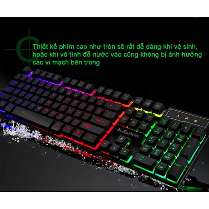 Bàn phím K-SNAKE K4 giả cơ chuyên Game Led nhiều màu