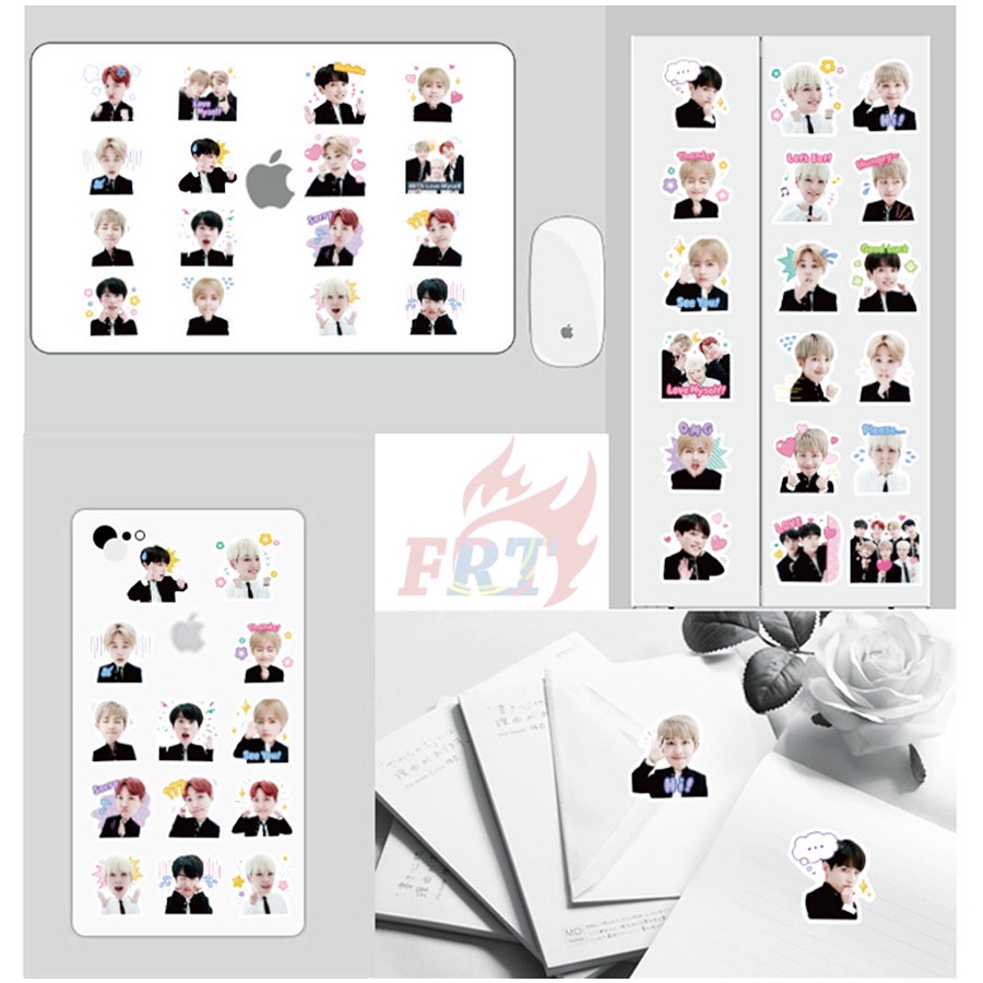Set 40 Miếng Dán Trang Trí Hình Các Thành Viên Nhóm Nhạc Bts