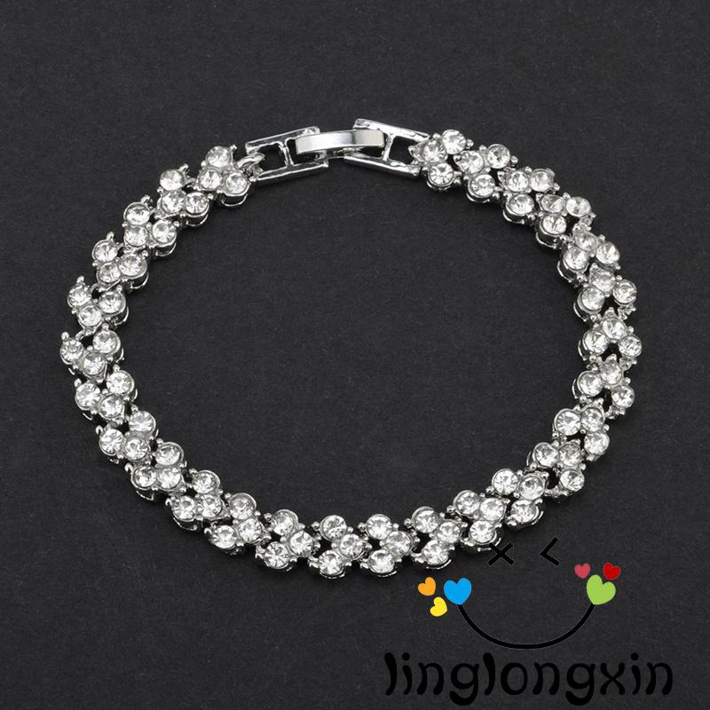 Vòng đeo tay hợp kim đính kim cương giả lấp lánh thời trang cho nữ