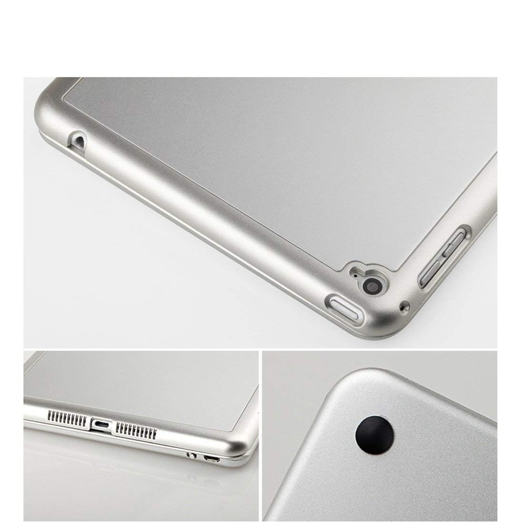 Bàn phím Bluetooth F8S kiêm ốp lưng cho iPad Mini 123 (Bạc)