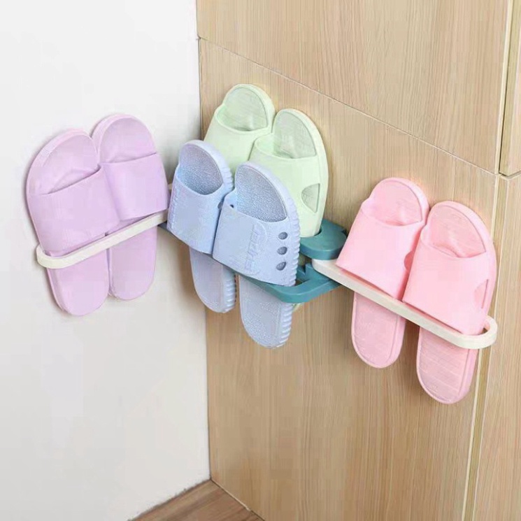 Kệ Giá Để Giày Dép Dán Tường 3in1, Thanh Treo Khăn Nhà Tắm