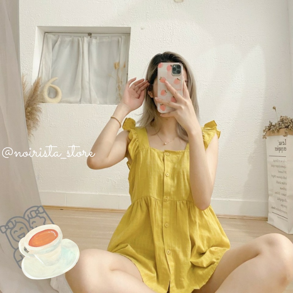 Bộ mặc nhà nữ áo cánh tiên chất đũi cực mát_BN07 | BigBuy360 - bigbuy360.vn