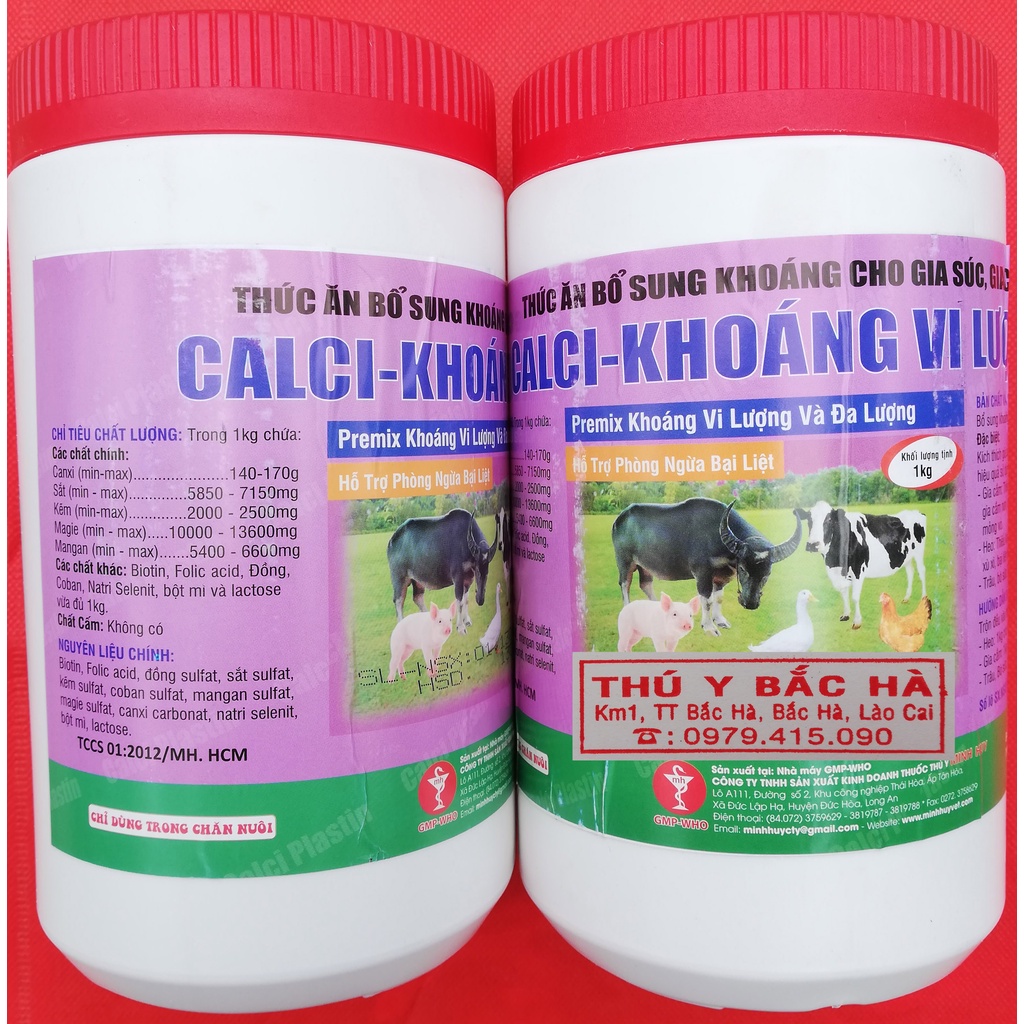 1kg CALCI-KHOÁNG VI LƯỢNG Thức ăn bổ sung khoáng cho gia súc, gia cầm, chó mèo, chim cảnh