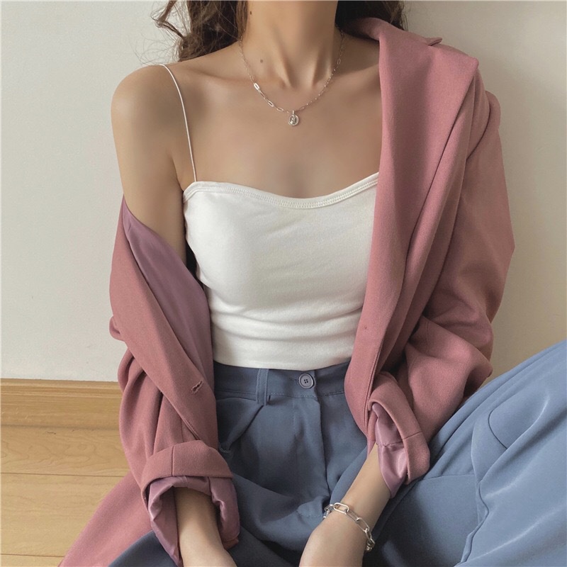 Áo bra 2 dây sợi bún siêu mảnh có đệm ngực Ulzzang phong cách hàn quốc 330