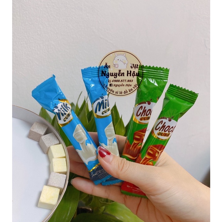 Kẹo thanh Choco Cube và Milk Cube (1 thanh 5 viên)