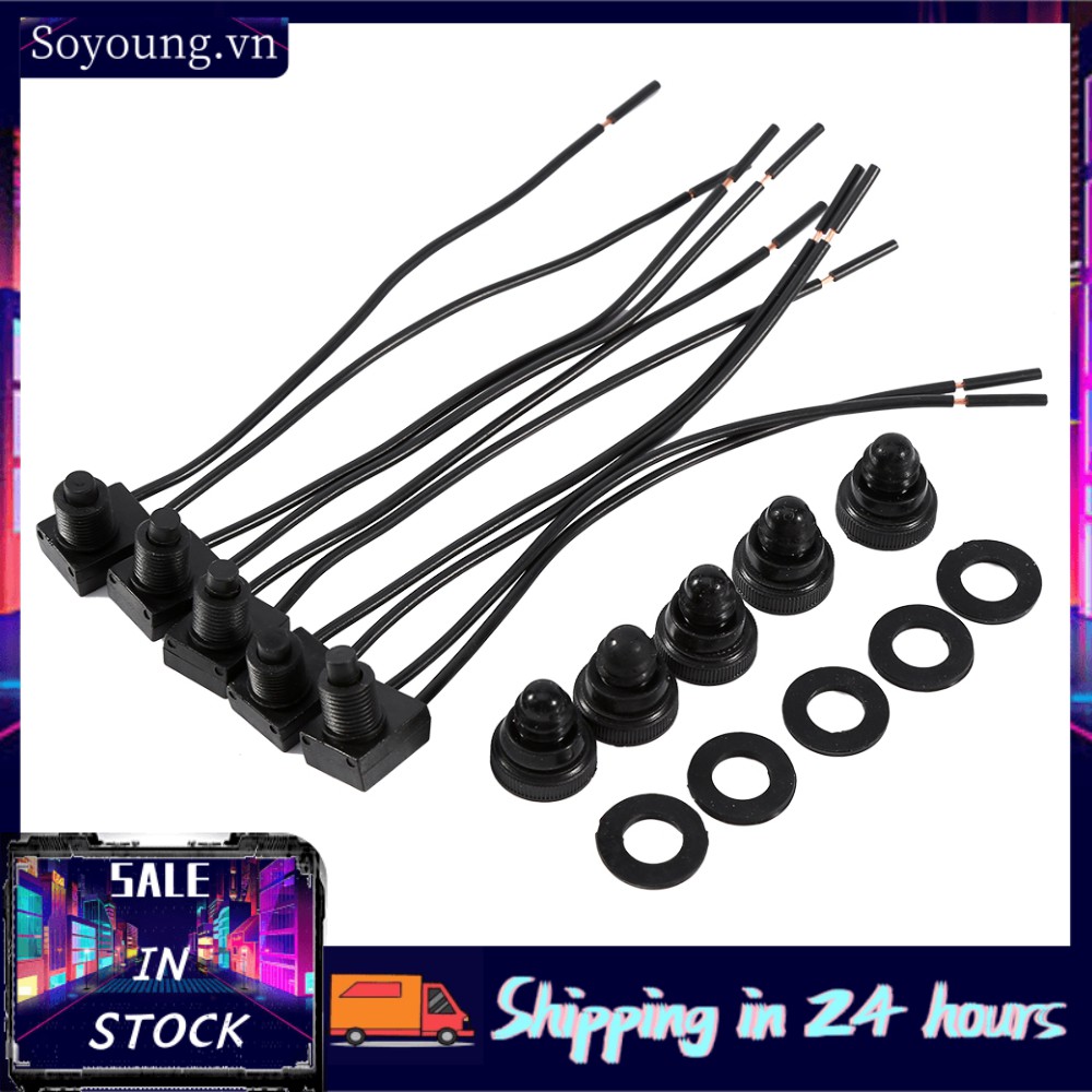 Bộ 5 Công Tắc On-Off 4 Nút 12v Chống Thấm Nước Cho Xe Hơi/Xe Máy