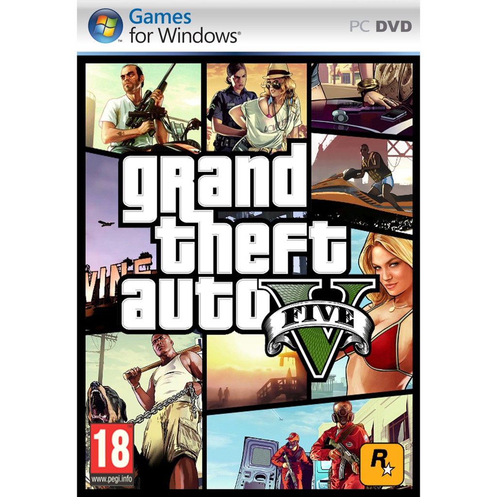 Bộ Đĩa Cd Dvd Pc Gta 5 - Gta V