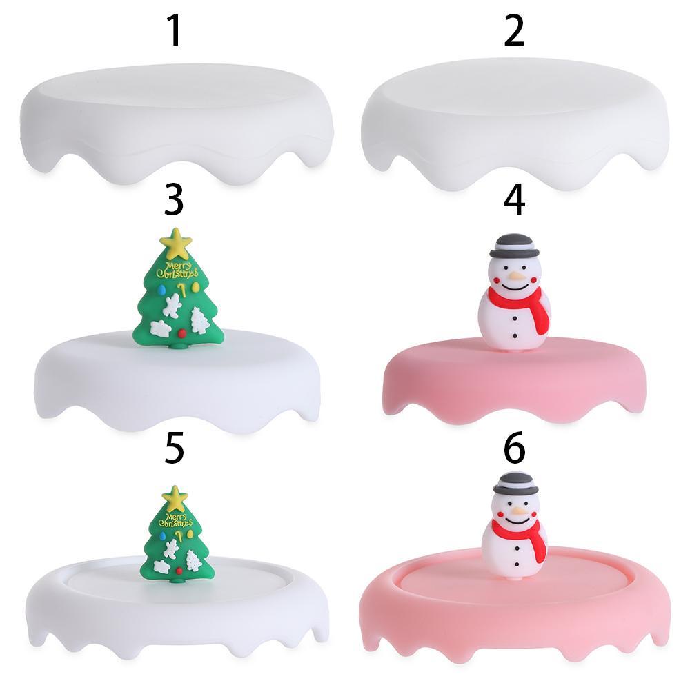 Nắp Đậy Cốc Trà Cà Phê Bằng Silicone Tái Sử Dụng Được Chống Bụi Trang Trí Giáng Sinh