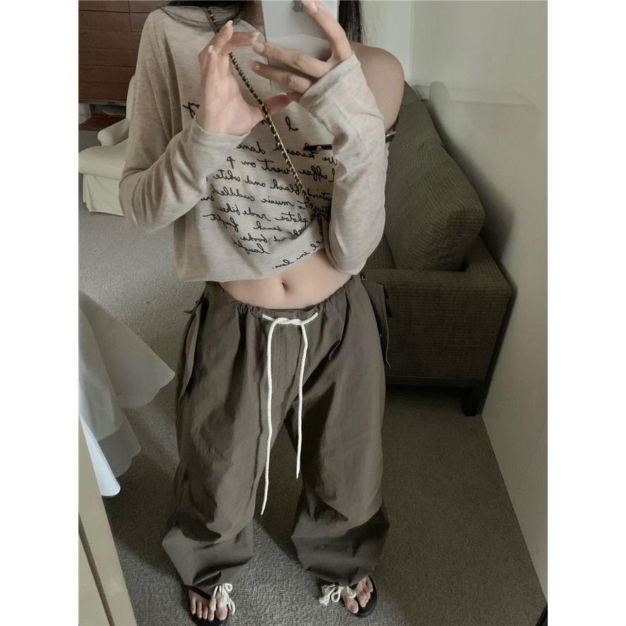 Áo Thun Nữ Dài Tay Lệch Vai Thời Trang Hàn Quốc