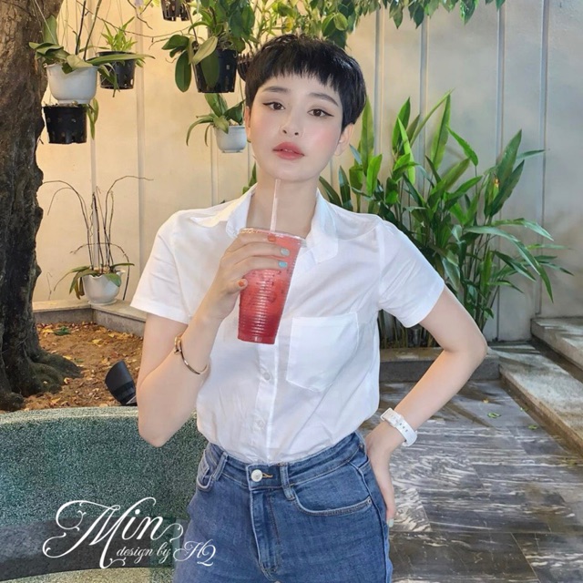ÁO SƠ MI CỘC CỔ ĐỨC TAG GU MS13021