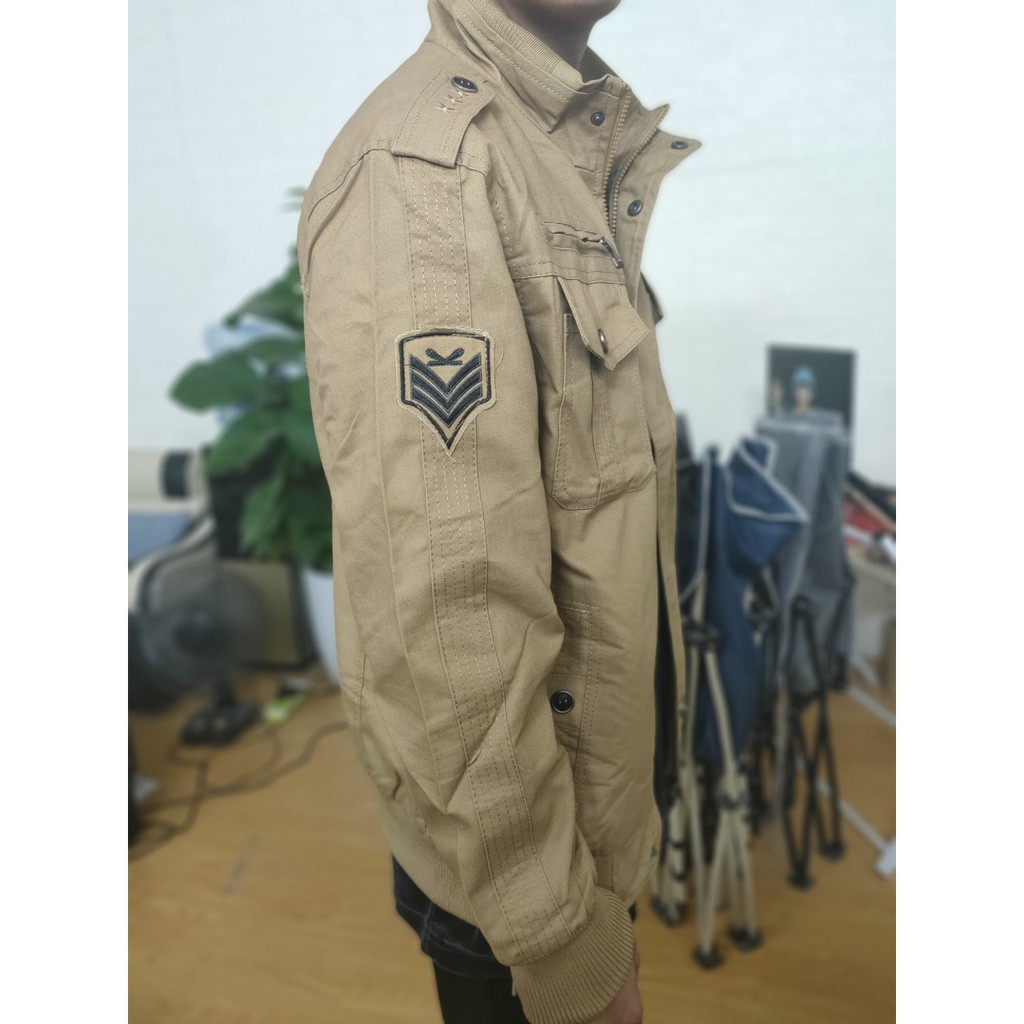 Áo khoác US ARMY  chất liệu dáng jeans thời trang siêu dày dặn , Áo khoác lính kaki