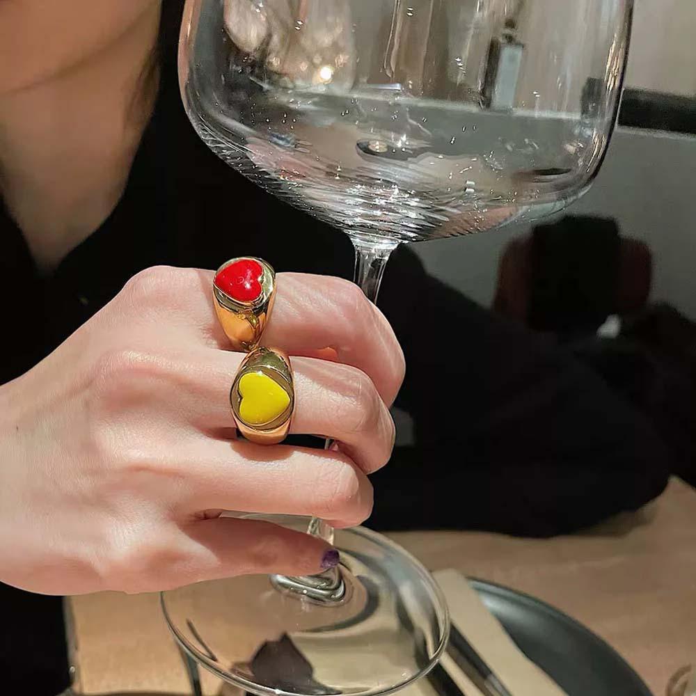 Nhẫn Kim Loại Hình Hoa Cúc Âm Dương Thời Trang Hàn Quốc Cho Nữ