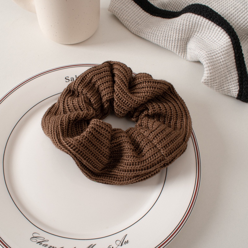 Ahellogirl Dây Buộc Tóc Vải Len Màu Kẹo Ngọt Hình Tròn Lớn Thời Trang Mùa Thu Mới 2022