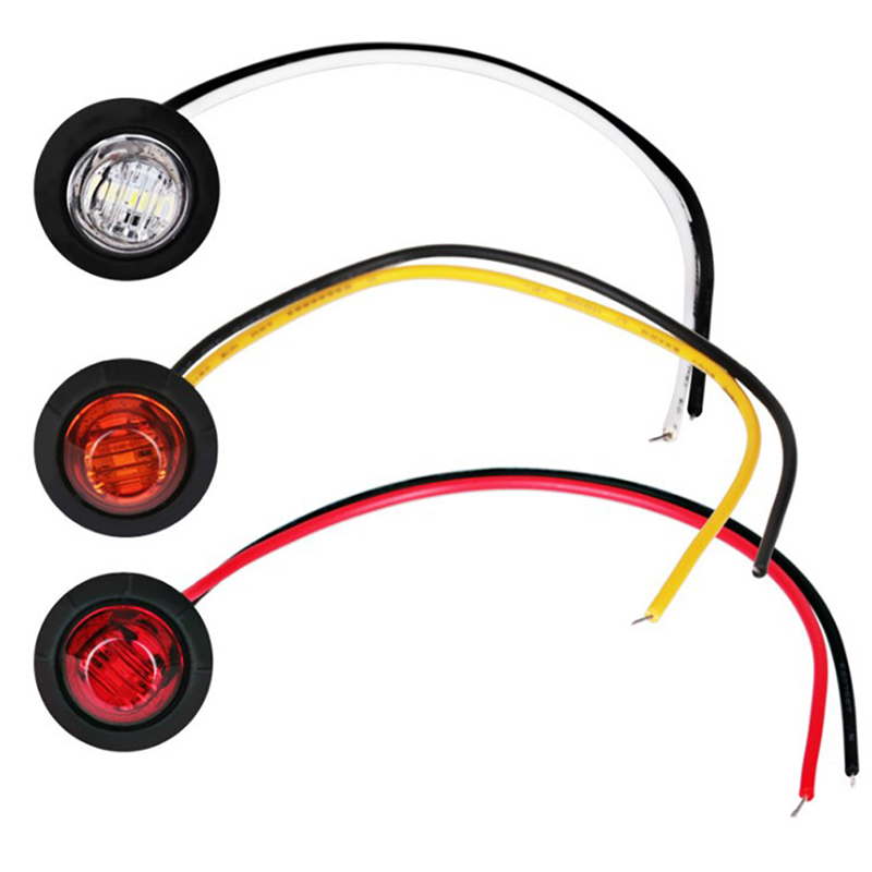 [NewHotFR] Đèn LED Tròn Mini Hình Viên Đạn Gắn Hông Xe Tải / Xe Moóc Thông Dụng