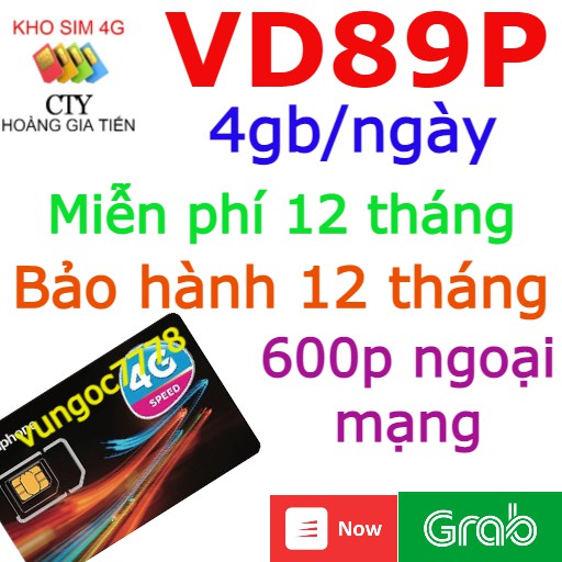 [MIỄN PHÍ 12T] SIM 4G VINA VD89P 120GB/T VD89 ĐỈNH 60GB=2GB/NGÀY GỌI VÀ DATA MIỄN PHÍ