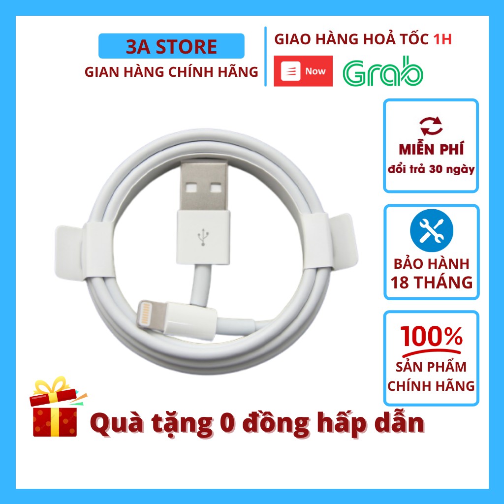 DÂY SẠC IPHONE chính hãng sạc nhanh ip 6 7 8 plus X Xs 11 12 Pro Max - 3Astore