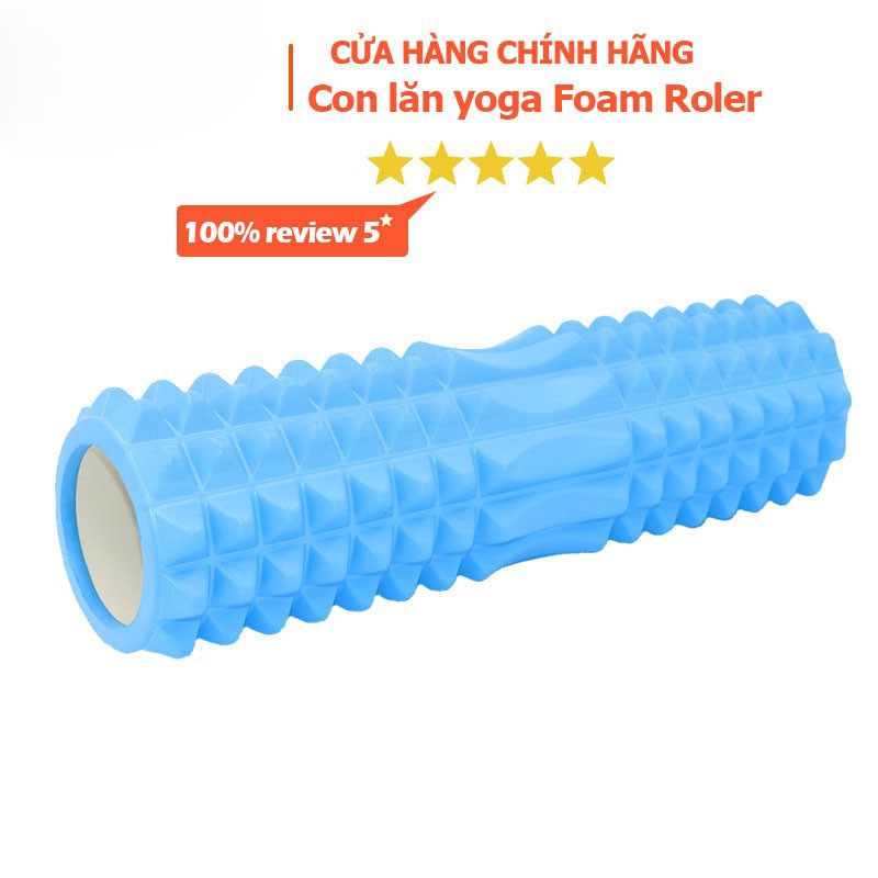 Con Lăn Massage Chân, Tay, Lưng Foam Roller 45 cm x13 cm Gai Nhọn, Ống Lăn Giãn Cơ Yoga YO16