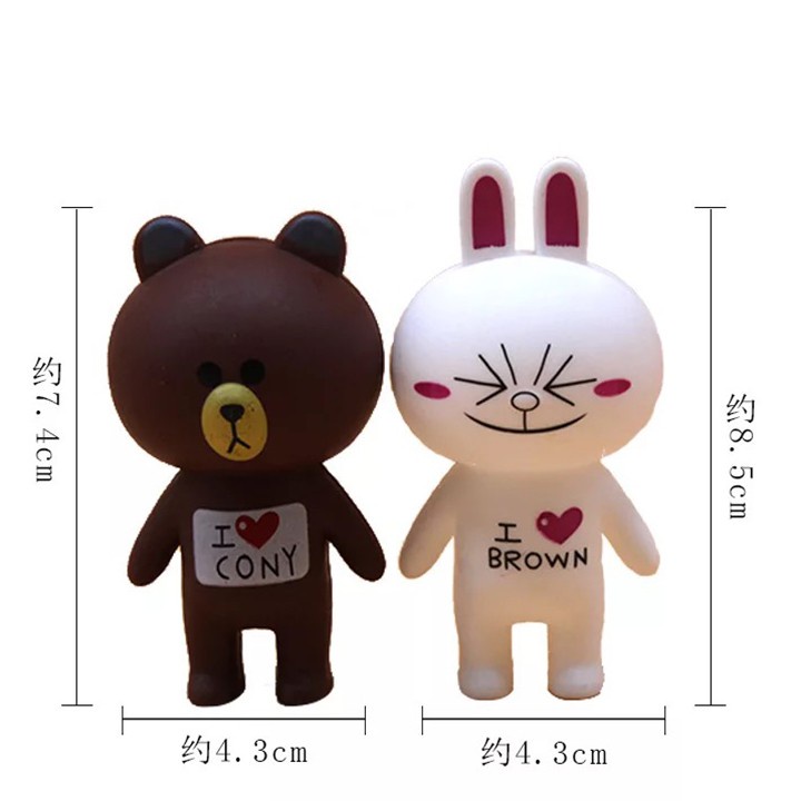 Bộ Đôi Thỏ Gấu Trang Trí Bánh - Đứng