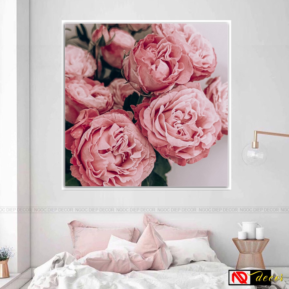 Tranh Decor phòng ngủ hoa mẫu đơn hiện đại Canvas treo tường trang trí phòng khách hiện đại nghệ thuật số hóa X39