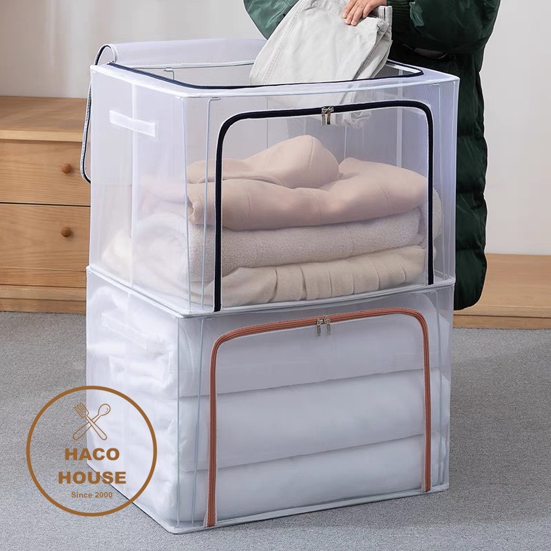 Túi đựng chăn màn, quần áo khung sắt trong suốt siêu to liện lợi