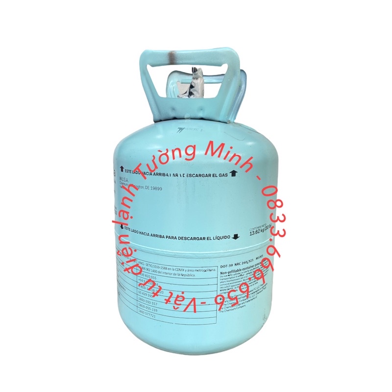 Gas lạnh R134a made in USA Mỹ Môi chất lạnh R-134a dùng trong ngành lạnh bình 13.6kg