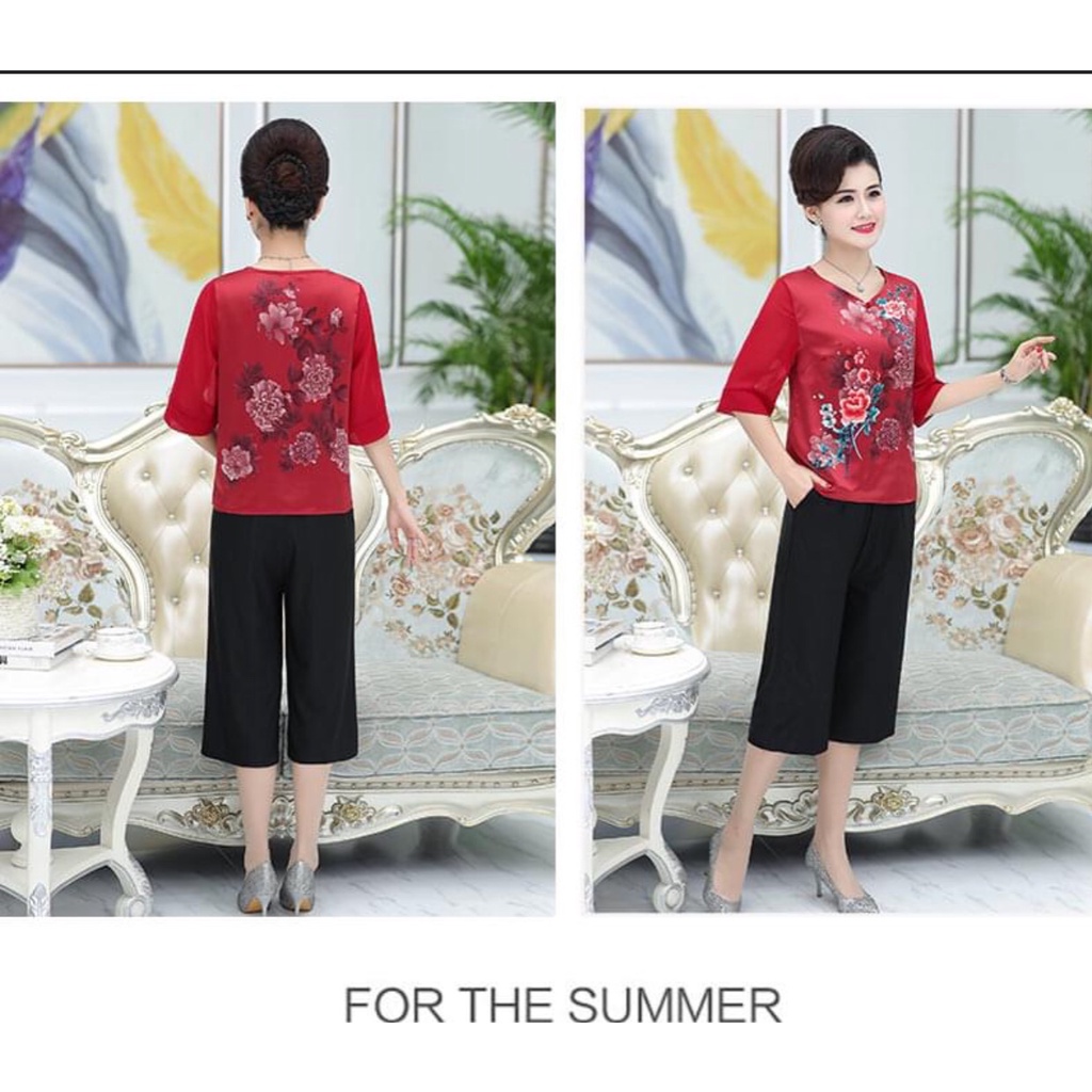 Bộ Đồ Trung Niên - Bộ Chất Lụa sang trong Cho Mẹ