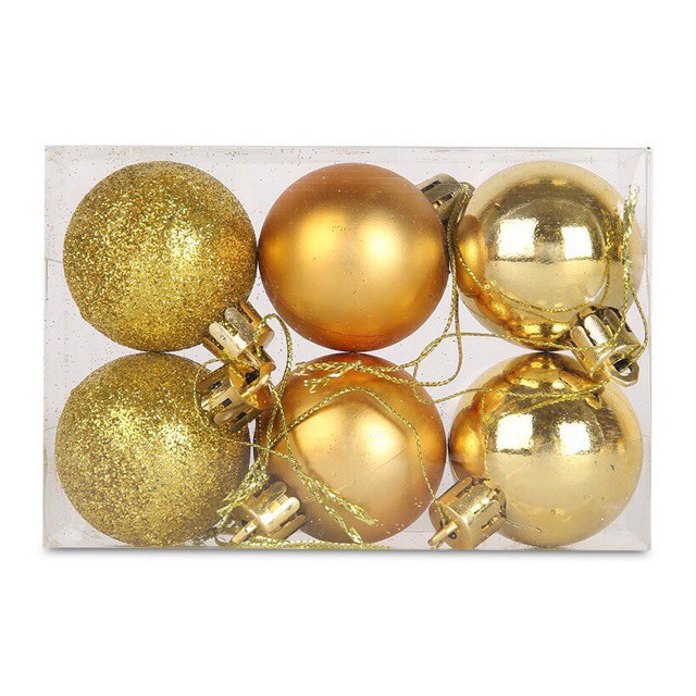 Set 6 quả châu 8cm loại đẹp trang trí Noel