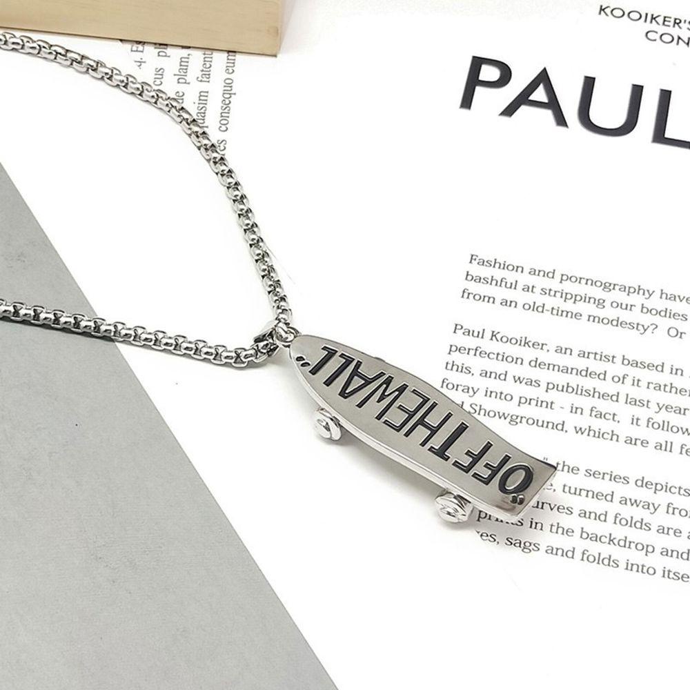 Vòng cổ Mặt Ván Trượt In Chữ ANEMONE Kiểu Hip-Hop Cá Tính|Vòng cổ Phong Cách Hàn Quốc Cá Tính Cho Nam Nữ