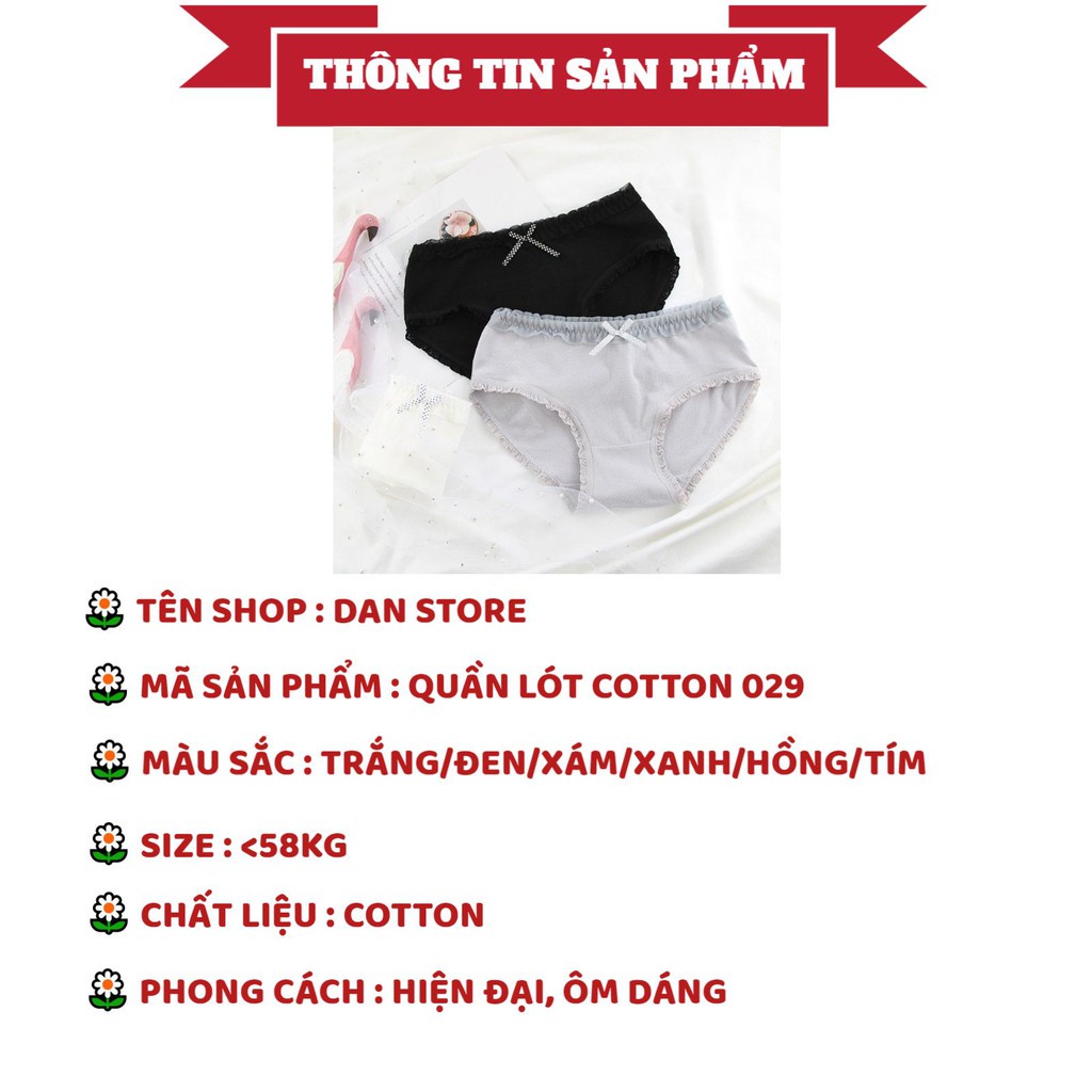 Quần Lót Nữ - Quần Lót Nữ Cotton kháng khuẩn mềm mại viền bèo điệu đà DAN STORE MÃ 029