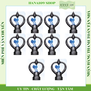 10 Béc tưới cây phun mưa xoay 360 độ ren trong 21- 27 mm chuyên dùng tươi rau cây ăn trái cây giống.
